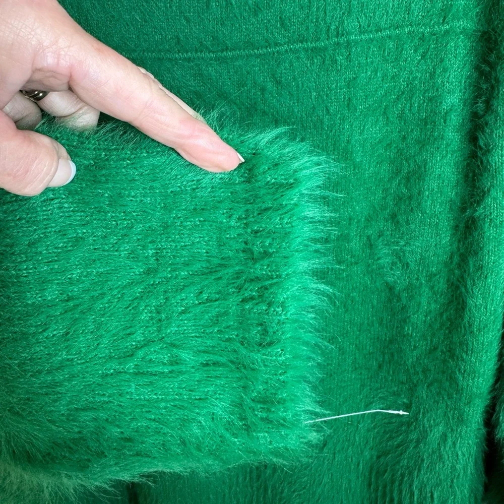 free people green fuzzy sweater size‎ extra small, is oversized